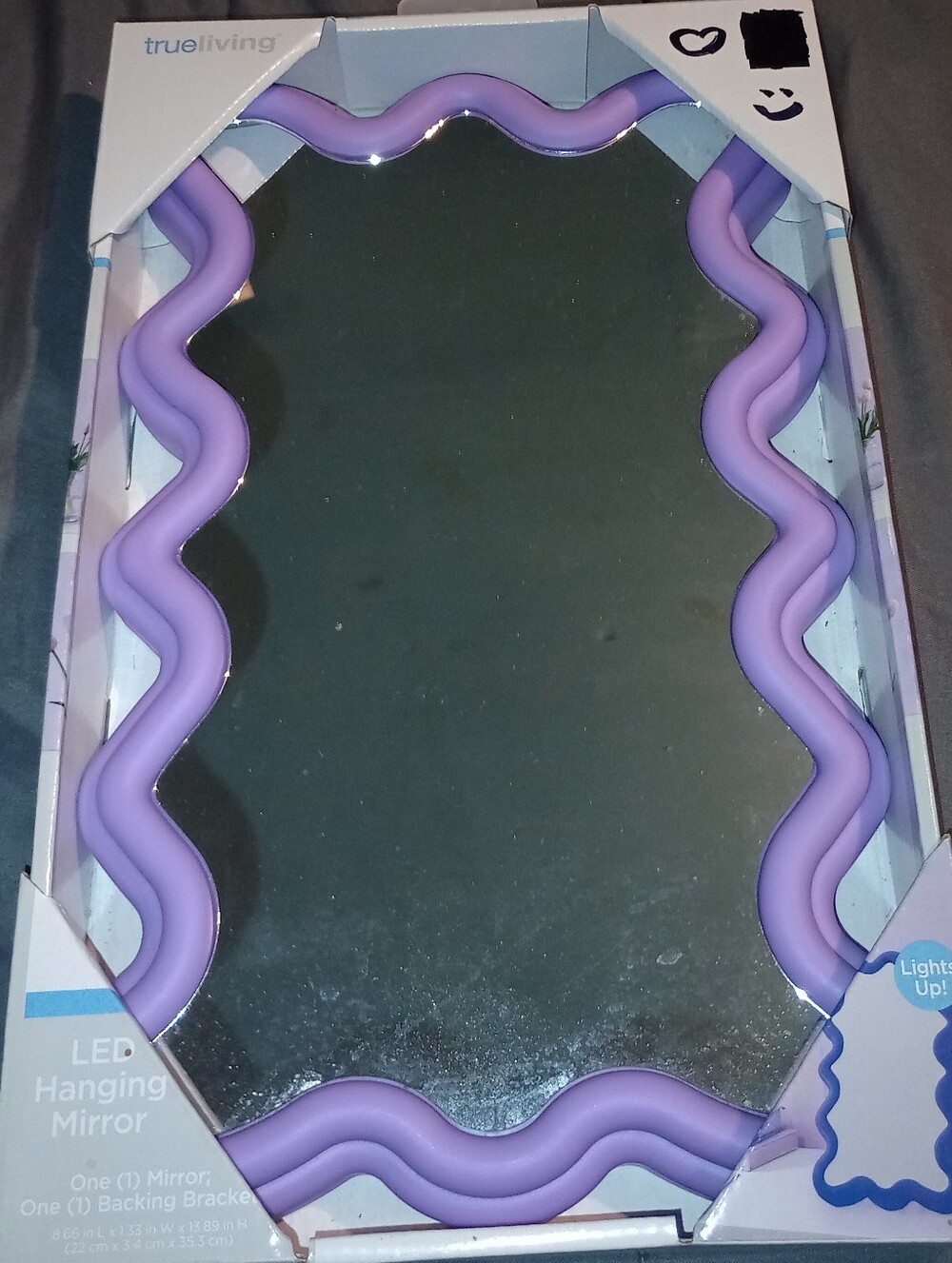 Purple LED Hanging Mirror